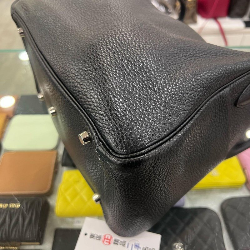東區正精品㊣HERMES LINDY 30 愛馬仕黑色全皮銀釦手提包肩背包兩用包 30cm T刻 RZ6360-14