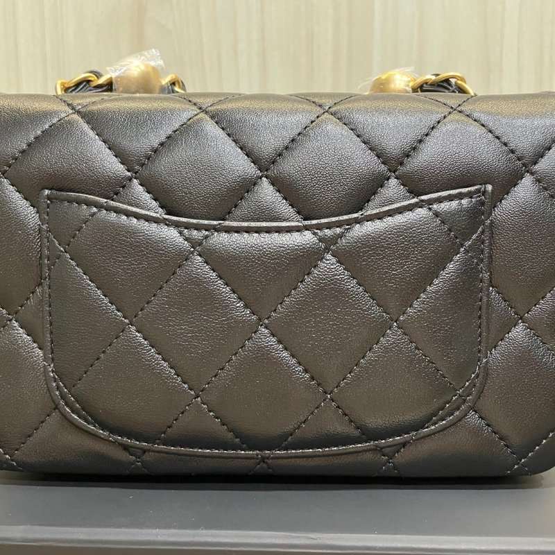 chanel 珍珠鏈條包 cf20 黑色 大mini-8