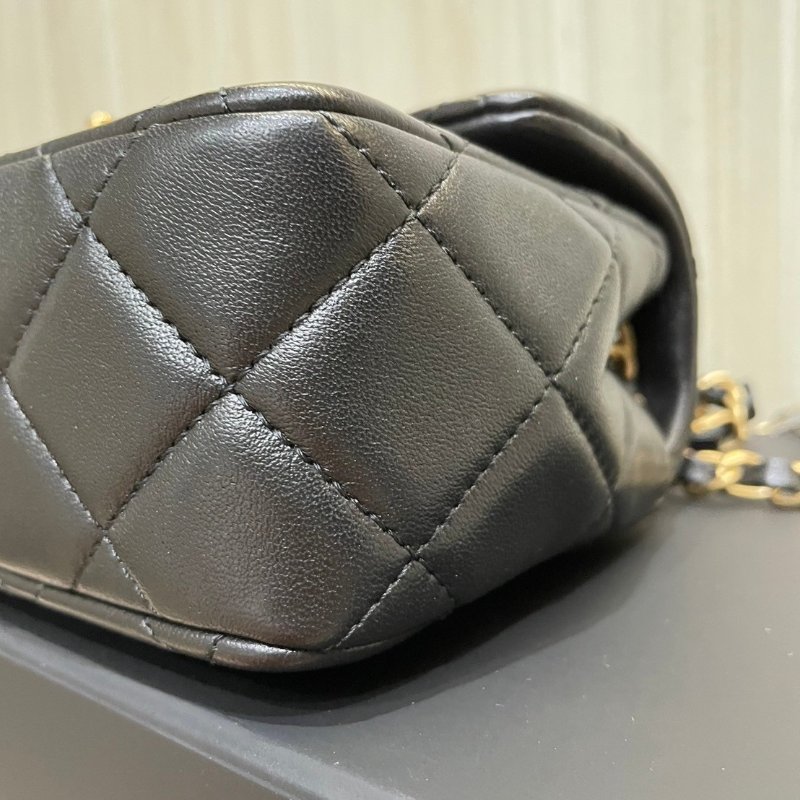 chanel 珍珠鏈條包 cf20 黑色 大mini-10