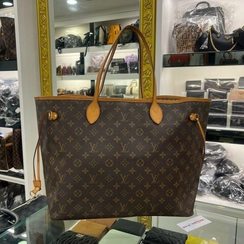 東區正精品㊣LV Neverfull GM M40157 原花字紋購物袋肩背包托特包大款 RZ6362