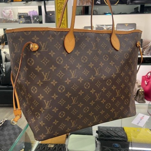東區正精品㊣LV Neverfull GM M40157 原花字紋購物袋肩背包托特包大款 RZ6362-1
