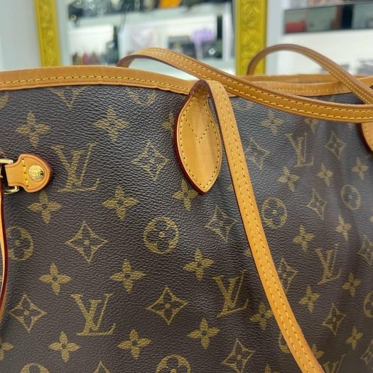 東區正精品㊣LV Neverfull GM M40157 原花字紋購物袋肩背包托特包大款 RZ6362-5