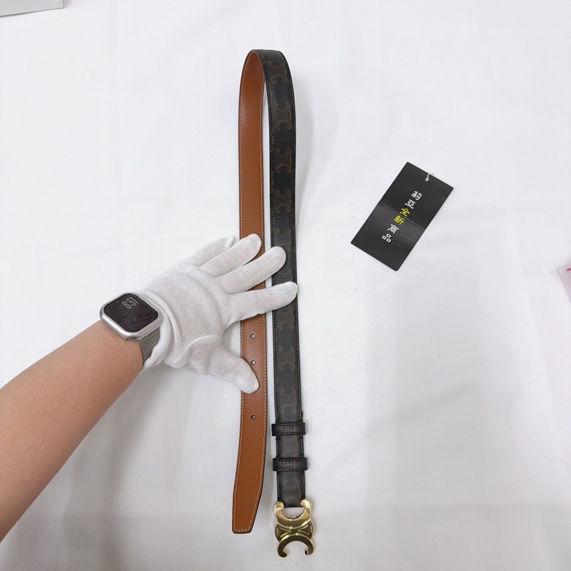 莉亞精品♡ Celine凱旋門老花皮帶 80cm 全新-1