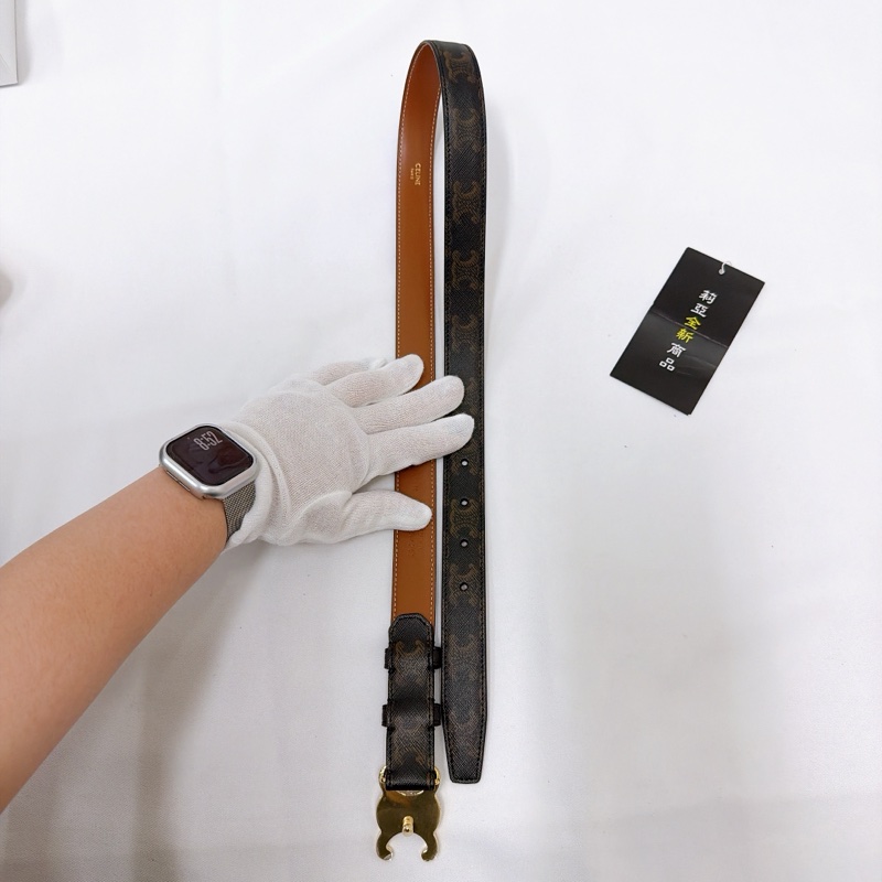 莉亞精品♡ Celine凱旋門老花皮帶 80cm 全新-2