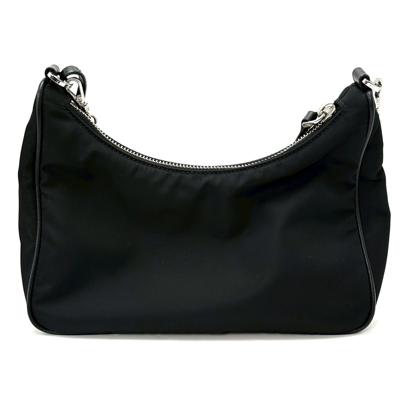 🦄PRADA普拉達黑銀三合一尼龍Hobo單肩斜跨包-12