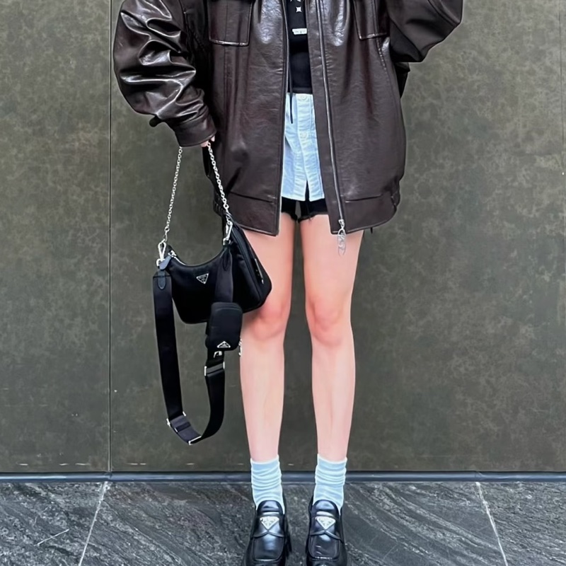 🦄PRADA普拉達黑銀三合一尼龍Hobo單肩斜跨包-18