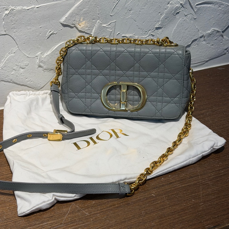 Dior 霧藍 小號 caro  尺寸 20x12 可單肩可斜背-0