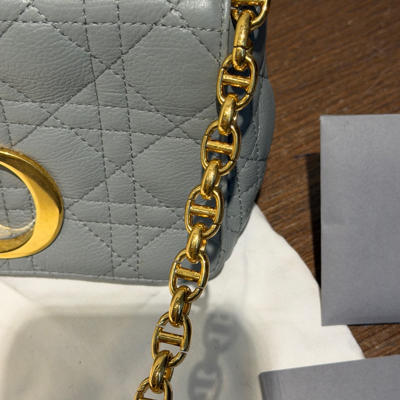Dior 霧藍 小號 caro  尺寸 20x12 可單肩可斜背-4