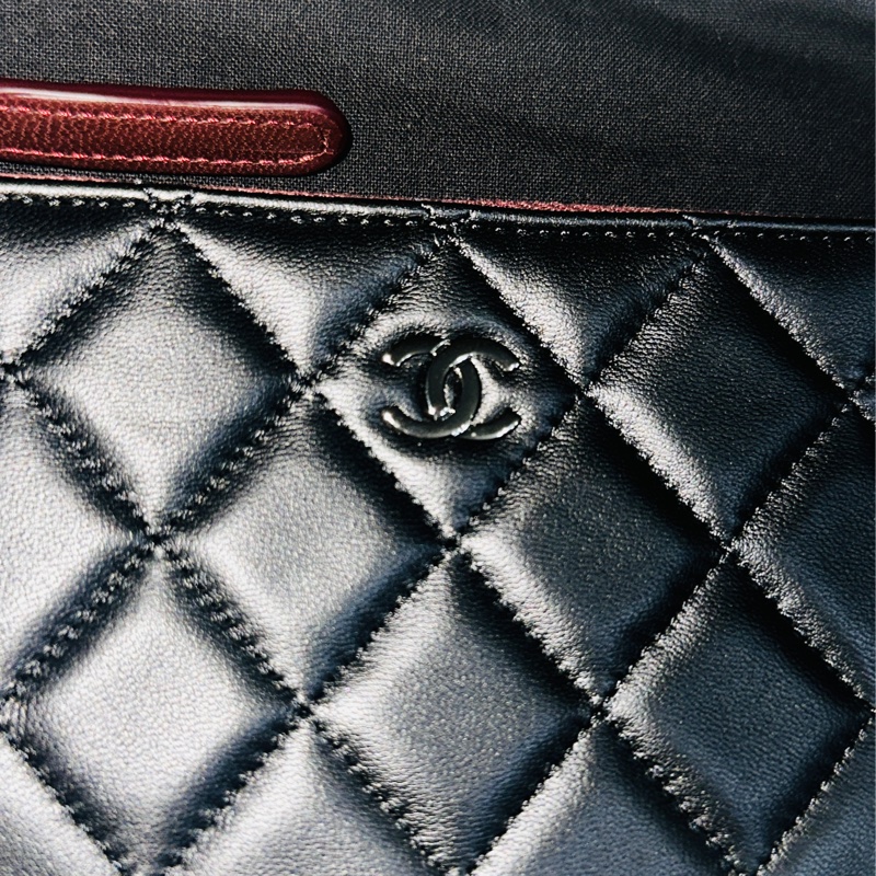 CHANEL 銀標長版零錢包 皮革材質 可當名片夾信用卡夾未使用-4