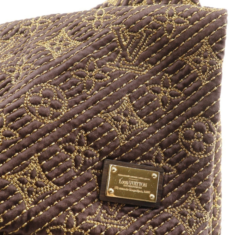 Louis Vuitton African Queen 手拿包，提花 Monogram 緞面，2009 年款，棕色，RE0039，A5 尺寸，磁扣，女士款。-16