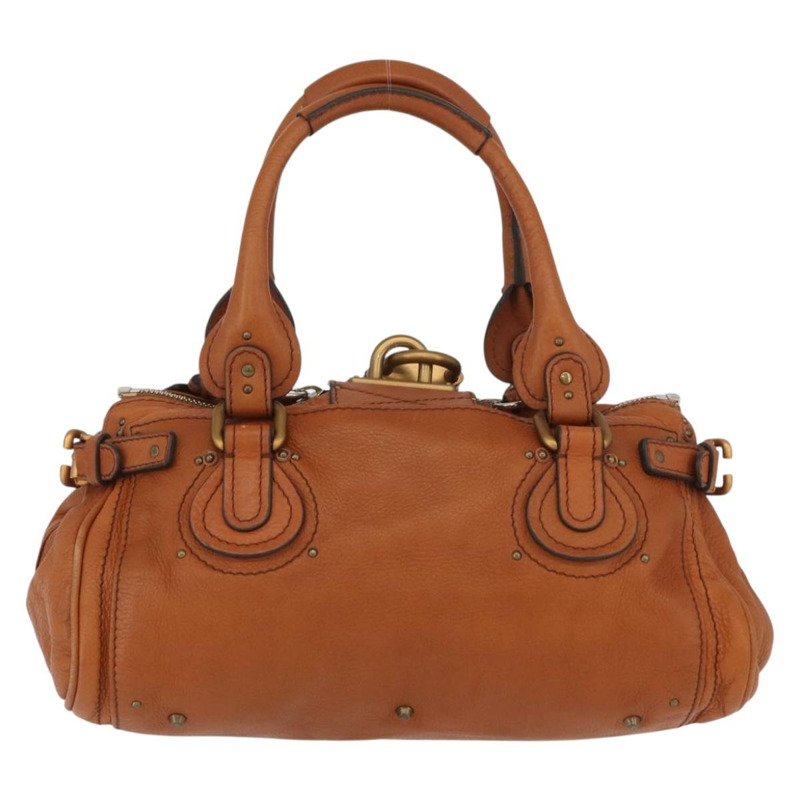 【日本直送】Chloe Paddington 手提包,棕色、金色、銀色皮革,正品 YKZ294M-1