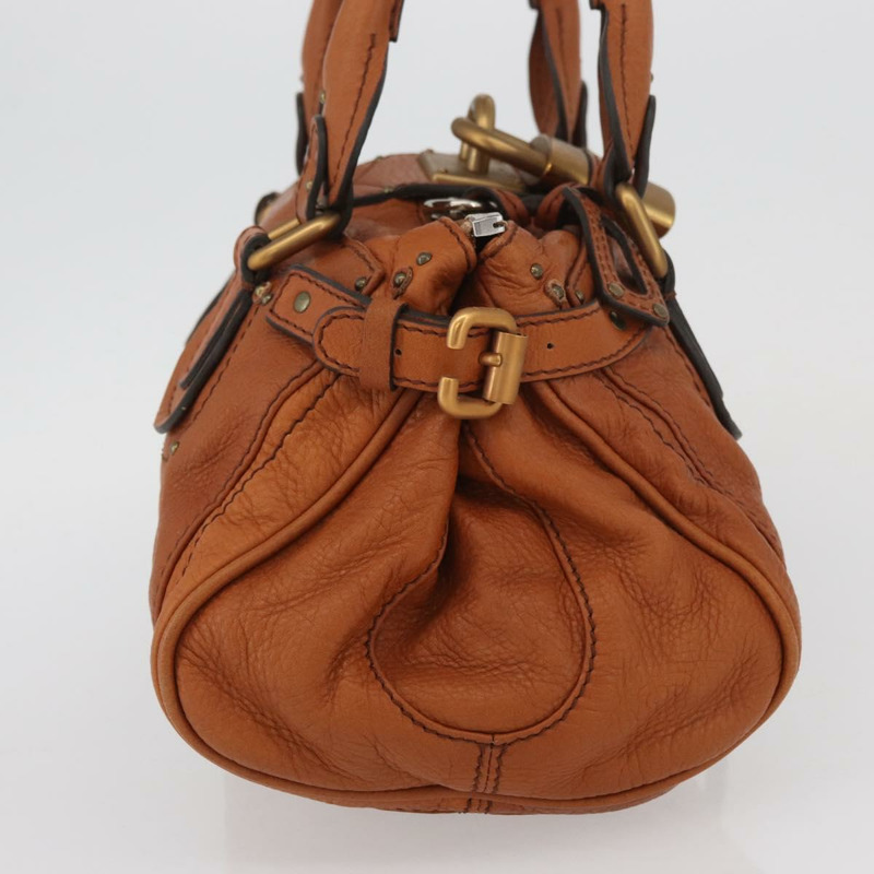 【日本直送】Chloe Paddington 手提包,棕色、金色、銀色皮革,正品 YKZ294M-3