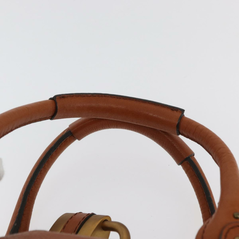 【日本直送】Chloe Paddington 手提包,棕色、金色、銀色皮革,正品 YKZ294M-13