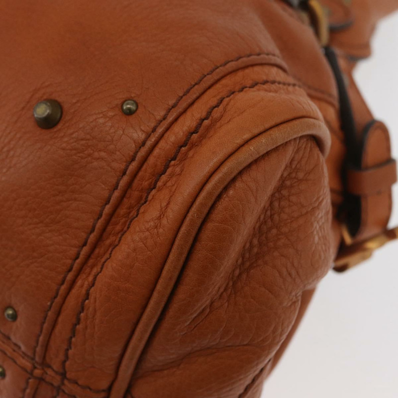 【日本直送】Chloe Paddington 手提包,棕色、金色、銀色皮革,正品 YKZ294M-14