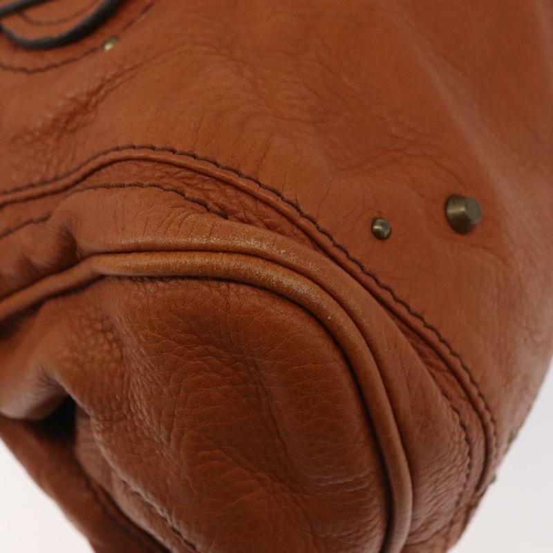 【日本直送】Chloe Paddington 手提包,棕色、金色、銀色皮革,正品 YKZ294M-15