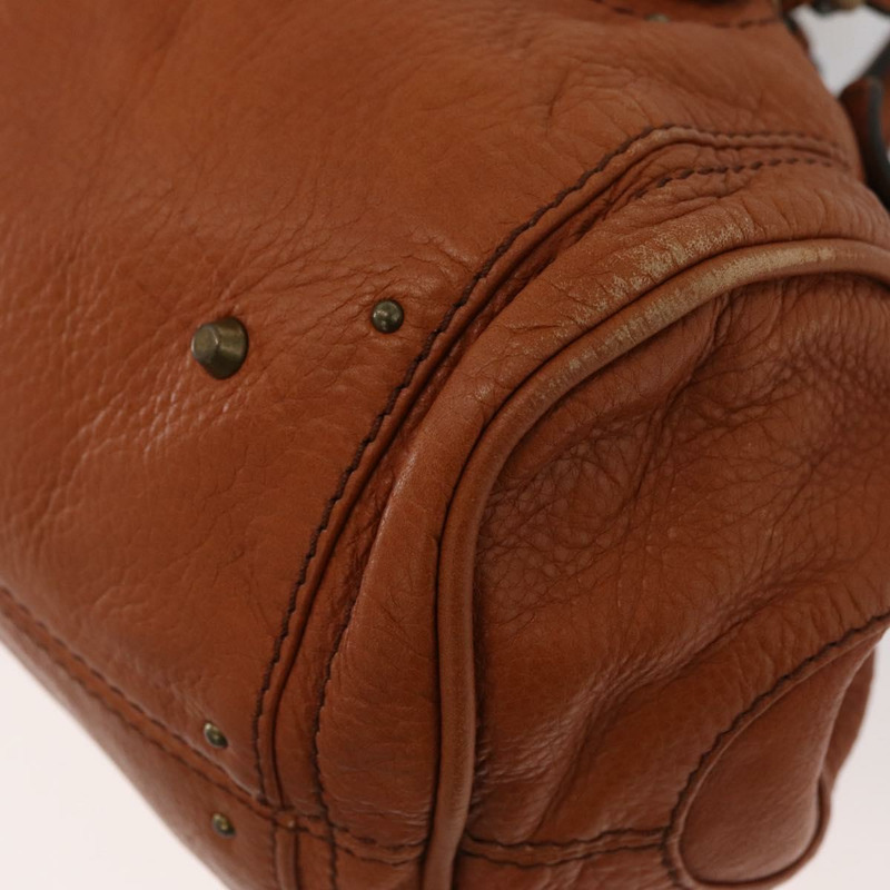 【日本直送】Chloe Paddington 手提包,棕色、金色、銀色皮革,正品 YKZ294M-16