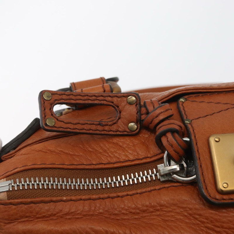 【日本直送】Chloe Paddington 手提包,棕色、金色、銀色皮革,正品 YKZ294M-18