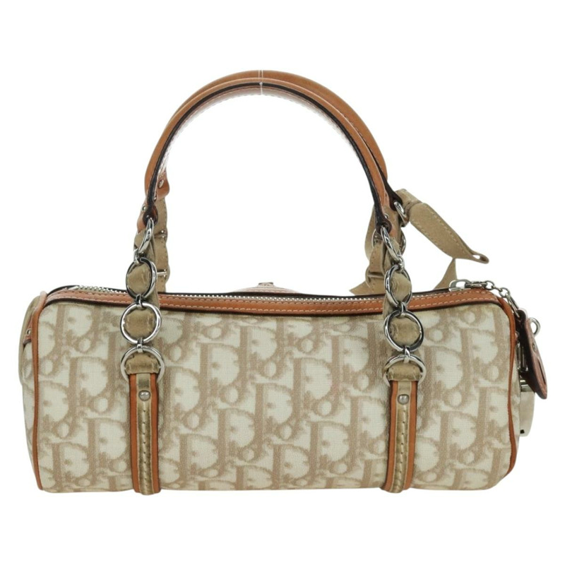 【日本直送】Christian Dior Trotter帆布浪漫手提包 PVC米色銀色 正品 YKZ720SAM-1