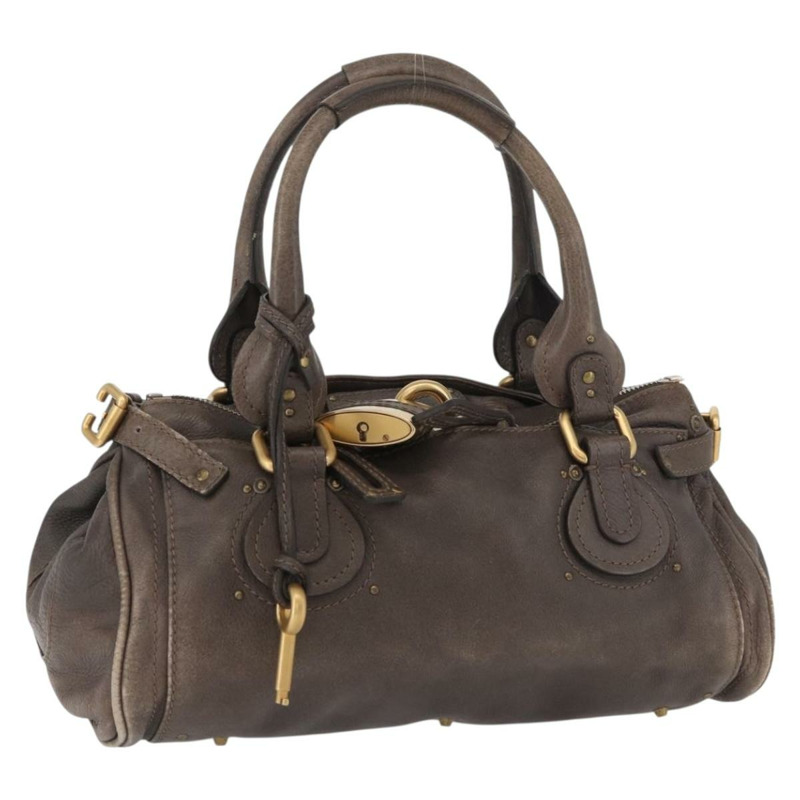 【日本直送】Chloe Paddington 手提包 皮革 灰色 金 銀色 正品 am11149A-0