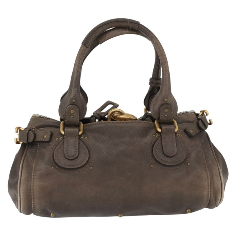 【日本直送】Chloe Paddington 手提包 皮革 灰色 金 銀色 正品 am11149A-1