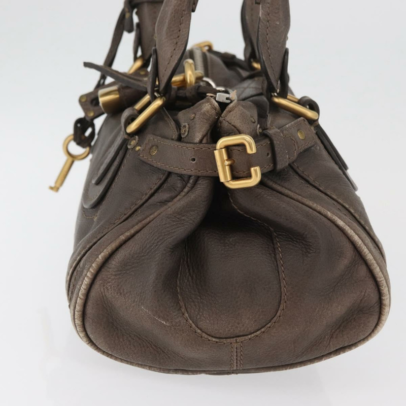 【日本直送】Chloe Paddington 手提包 皮革 灰色 金 銀色 正品 am11149A-2