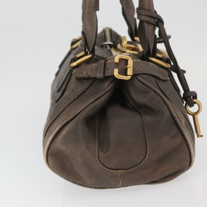 【日本直送】Chloe Paddington 手提包 皮革 灰色 金 銀色 正品 am11149A-3