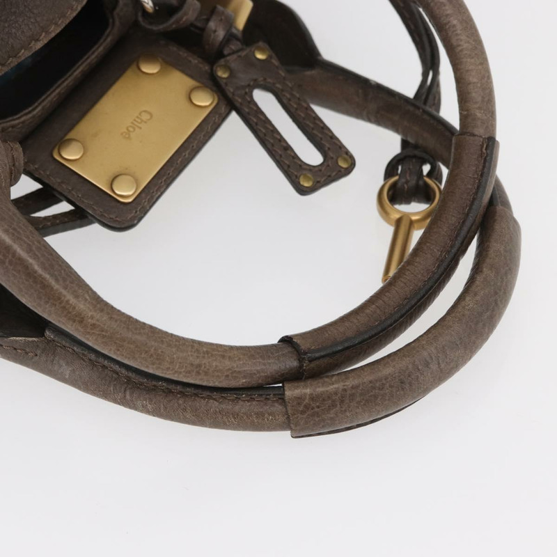 【日本直送】Chloe Paddington 手提包 皮革 灰色 金 銀色 正品 am11149A-6