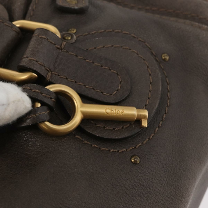 【日本直送】Chloe Paddington 手提包 皮革 灰色 金 銀色 正品 am11149A-9