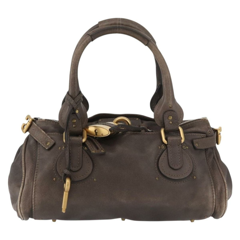 【日本直送】Chloe Paddington 手提包 皮革 灰色 金 銀色 正品 am11149A-12