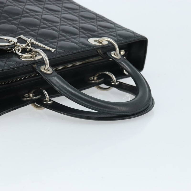 【日本直送】Christian Dior Canage 手袋,羊皮材質,黑色銀色,正品 YKZ203SAV-6