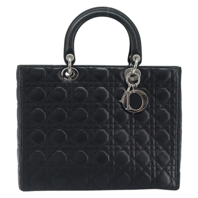 【日本直送】Christian Dior Canage 手袋,羊皮材質,黑色銀色,正品 YKZ203SAV-12