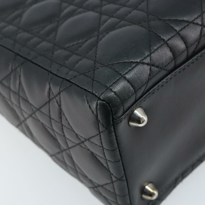 【日本直送】Christian Dior Canage 手袋,羊皮材質,黑色銀色,正品 YKZ203SAV-15