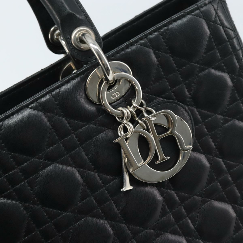 【日本直送】Christian Dior Canage 手袋,羊皮材質,黑色銀色,正品 YKZ203SAV-16