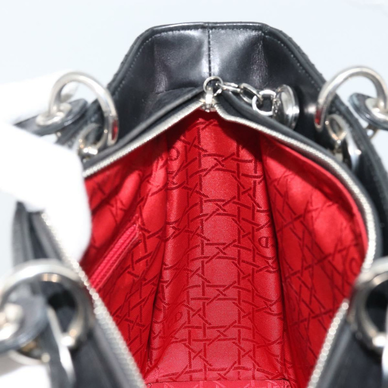 【日本直送】Christian Dior Canage 手袋,羊皮材質,黑色銀色,正品 YKZ203SAV-18