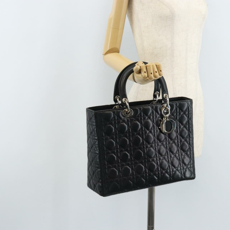 【日本直送】Christian Dior Canage 手袋,羊皮材質,黑色銀色,正品 YKZ203SAV-22