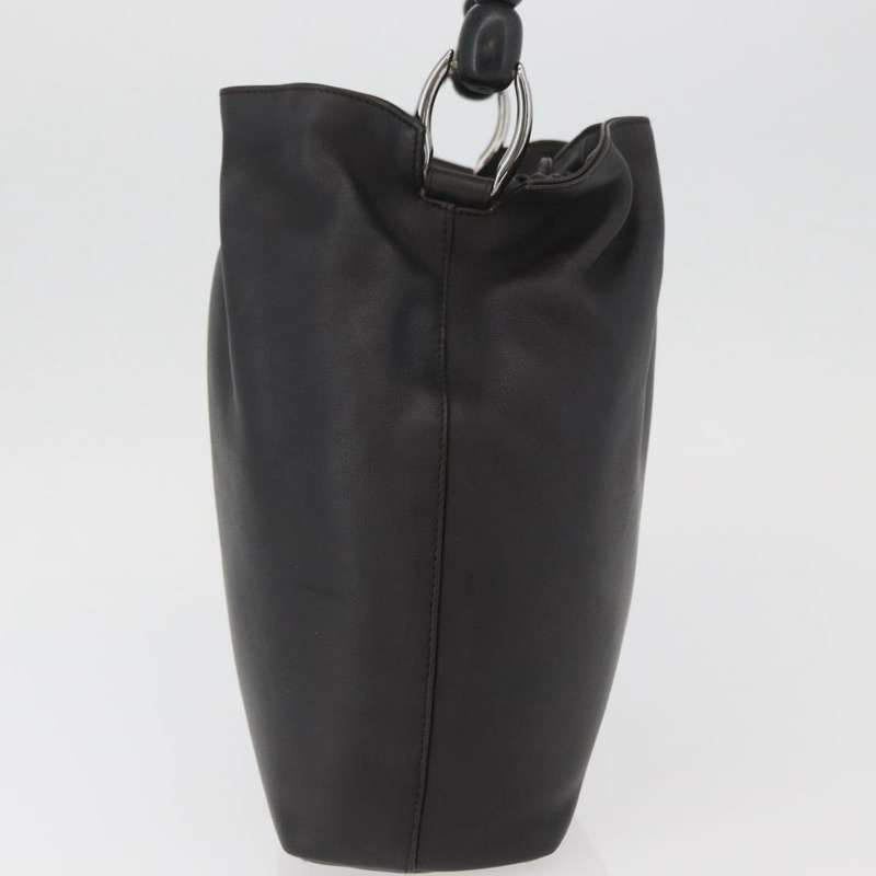 【日本直送】Christian Dior Maris Pearl 手提包,深棕色真皮,正品 BAZ076A-2