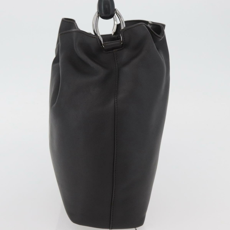 【日本直送】Christian Dior Maris Pearl 手提包,深棕色真皮,正品 BAZ076A-3