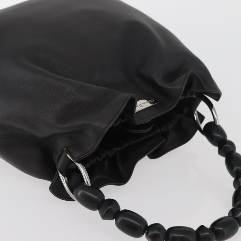 【日本直送】Christian Dior Maris Pearl 手提包,深棕色真皮,正品 BAZ076A-5