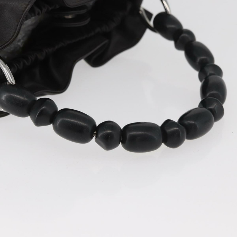 【日本直送】Christian Dior Maris Pearl 手提包,深棕色真皮,正品 BAZ076A-6