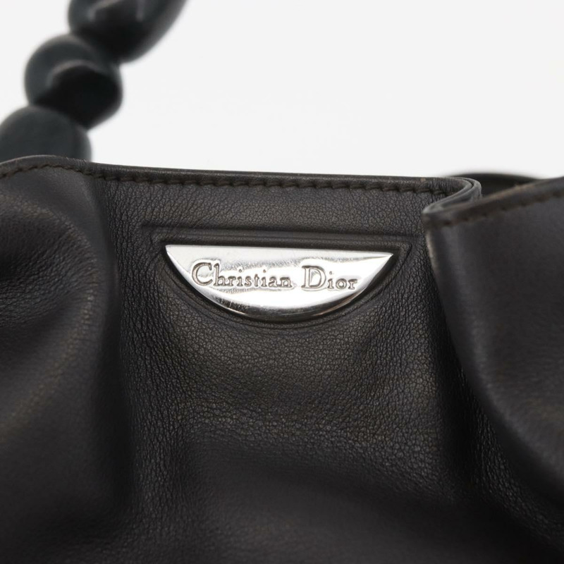 【日本直送】Christian Dior Maris Pearl 手提包,深棕色真皮,正品 BAZ076A-16