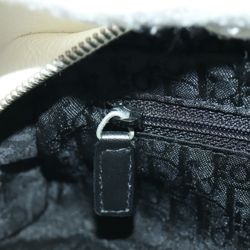 【日本直送】Christian Dior Canage 迷你手提包,白色銀色真皮,正品 BAZ240SAV-20