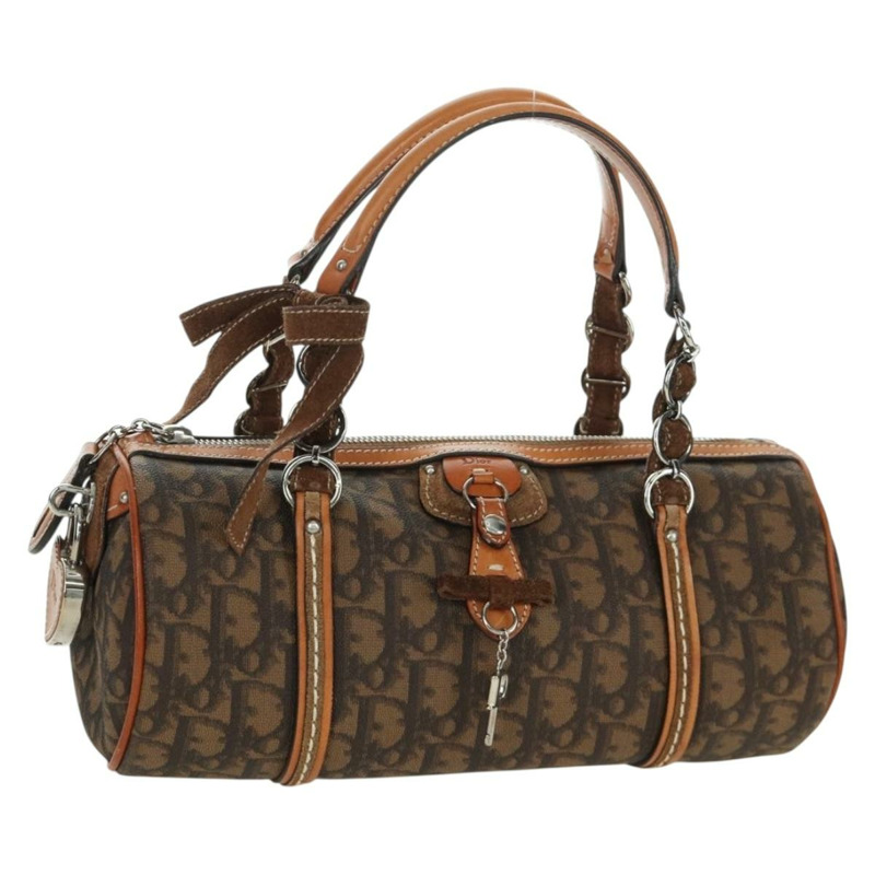 【日本直送】Christian Dior Romantic Trotter帆布手提包 PVC棕色銀色 正品 170563V-0