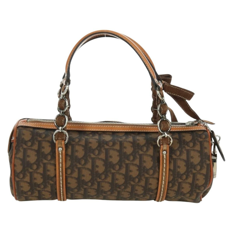 【日本直送】Christian Dior Romantic Trotter帆布手提包 PVC棕色銀色 正品 170563V-1