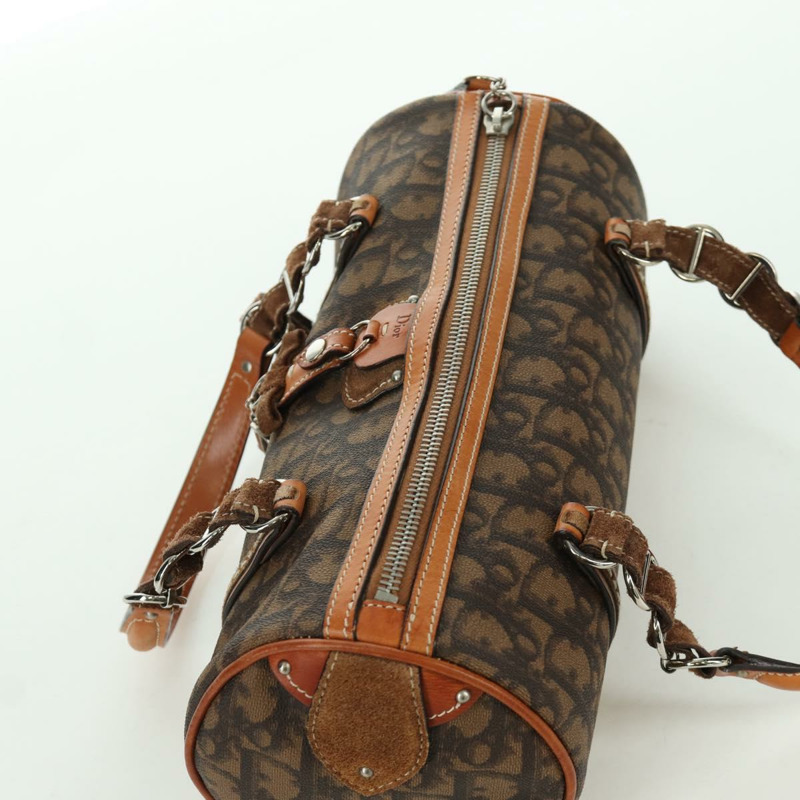 【日本直送】Christian Dior Romantic Trotter帆布手提包 PVC棕色銀色 正品 170563V-5