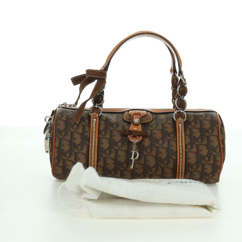 【日本直送】Christian Dior Romantic Trotter帆布手提包 PVC棕色銀色 正品 170563V-11