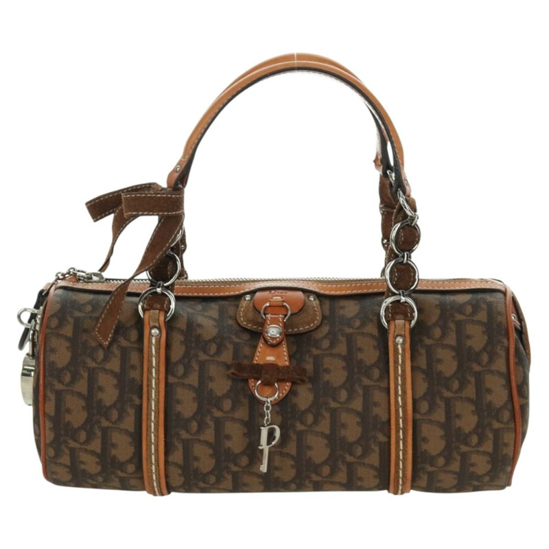 【日本直送】Christian Dior Romantic Trotter帆布手提包 PVC棕色銀色 正品 170563V-12