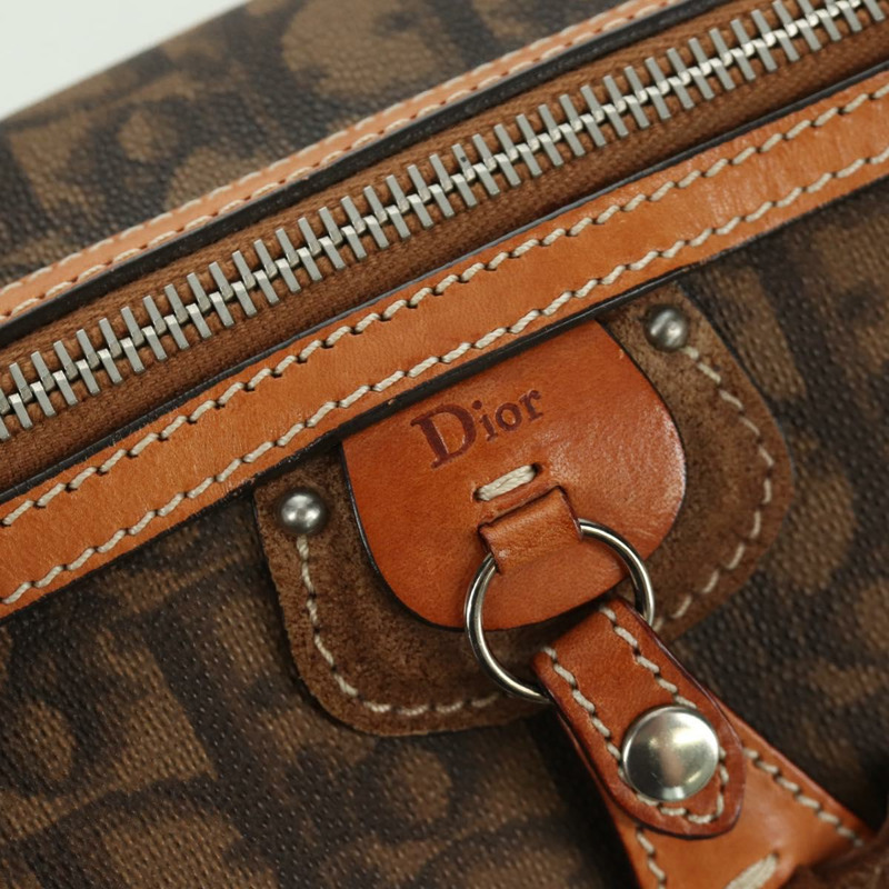 【日本直送】Christian Dior Romantic Trotter帆布手提包 PVC棕色銀色 正品 170563V-18