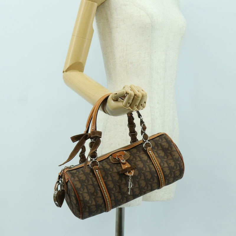 【日本直送】Christian Dior Romantic Trotter帆布手提包 PVC棕色銀色 正品 170563V-25