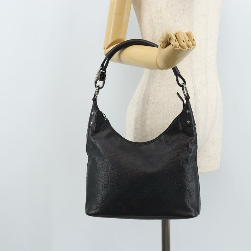 【日本直送】GUCCI GG帆布 Guccissima 單肩包 皮革 黑色 銀色 253336 正品 mr2199A-23