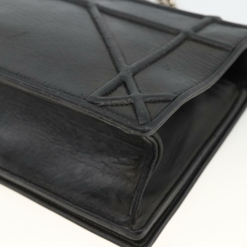 【日本直送】Christian Dior 鏈條 Diorama 肩背包 皮革 黑色 銀色 正品 ka3476A-15